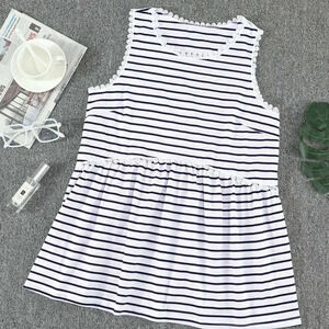 SLEEVELESS NEW WOMENS BLACK WHITE TANK SHIRT TOPS CASUAL FALL SPRING TOP SIZE M